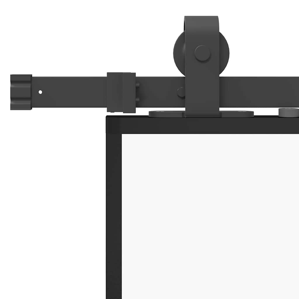 Porta Scorrevole con Ferramenta Nera 76x205 cm in Vetro ESG 3375796