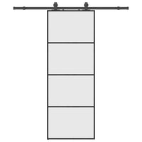 Porta Scorrevole con Ferramenta Nera 76x205 cm in Vetro ESG 3375797