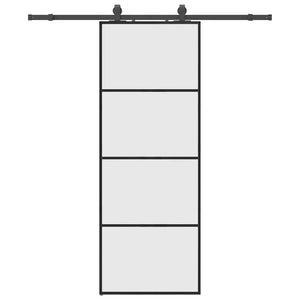 vidaXL Porta Scorrevole con Ferramenta Nera 76x205 cm in Vetro ESG