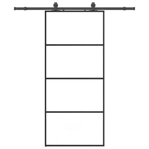 Porta Scorrevole con Ferramenta Nera 90x205 cm in Vetro ESG 3375798