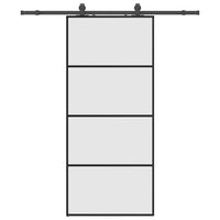 Porta Scorrevole con Ferramenta Nera 90x205 cm in Vetro ESG