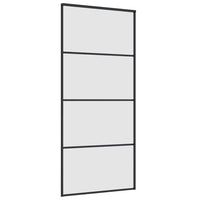 Porta Scorrevole con Ferramenta Nera 90x205 cm in Vetro ESG 3375799