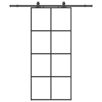 vidaXL Porta Scorrevole con Ferramenta Nera 90x205 cm in Vetro ESG