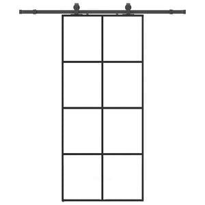 vidaXL Porta Scorrevole con Ferramenta Nera 90x205 cm in Vetro ESG