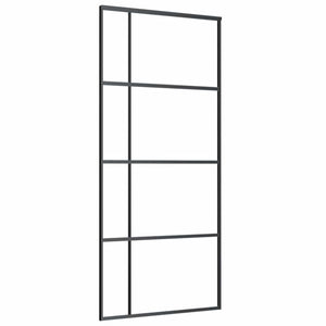 Porta Scorrevole con Ferramenta Nera 90x205 cm in Vetro ESG 3375810