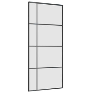Porta Scorrevole con Ferramenta Nera 90x205 cm in Vetro ESG 3375811