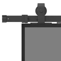 Porta Scorrevole Set Ferramenta Nera 90x205 cm Vetro Temperato 3375827