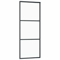 Porta Scorrevole con Ferramenta Nera 76x205 cm in Vetro ESG 3375841