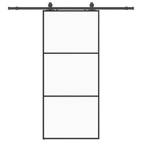 Porta Scorrevole con Ferramenta Nera 90x205 cm in Vetro ESG 3375842