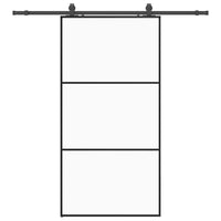 Porta Scorrevole con Ferramenta Nera 102x205 cm in Vetro ESG 3375843