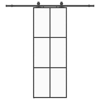 vidaXL Porta Scorrevole con Ferramenta Nera 76x205 cm in Vetro ESG