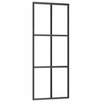 vidaXL Porta Scorrevole con Ferramenta Nera 76x205 cm in Vetro ESG