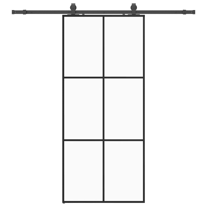 Porta Scorrevole con Ferramenta Nera 90x205 cm in Vetro ESG 3375845