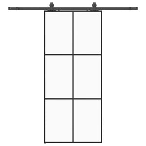 vidaXL Porta Scorrevole con Ferramenta Nera 90x205 cm in Vetro ESG