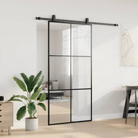 vidaXL Porta Scorrevole con Ferramenta Nera 102x205 cm in Vetro ESG