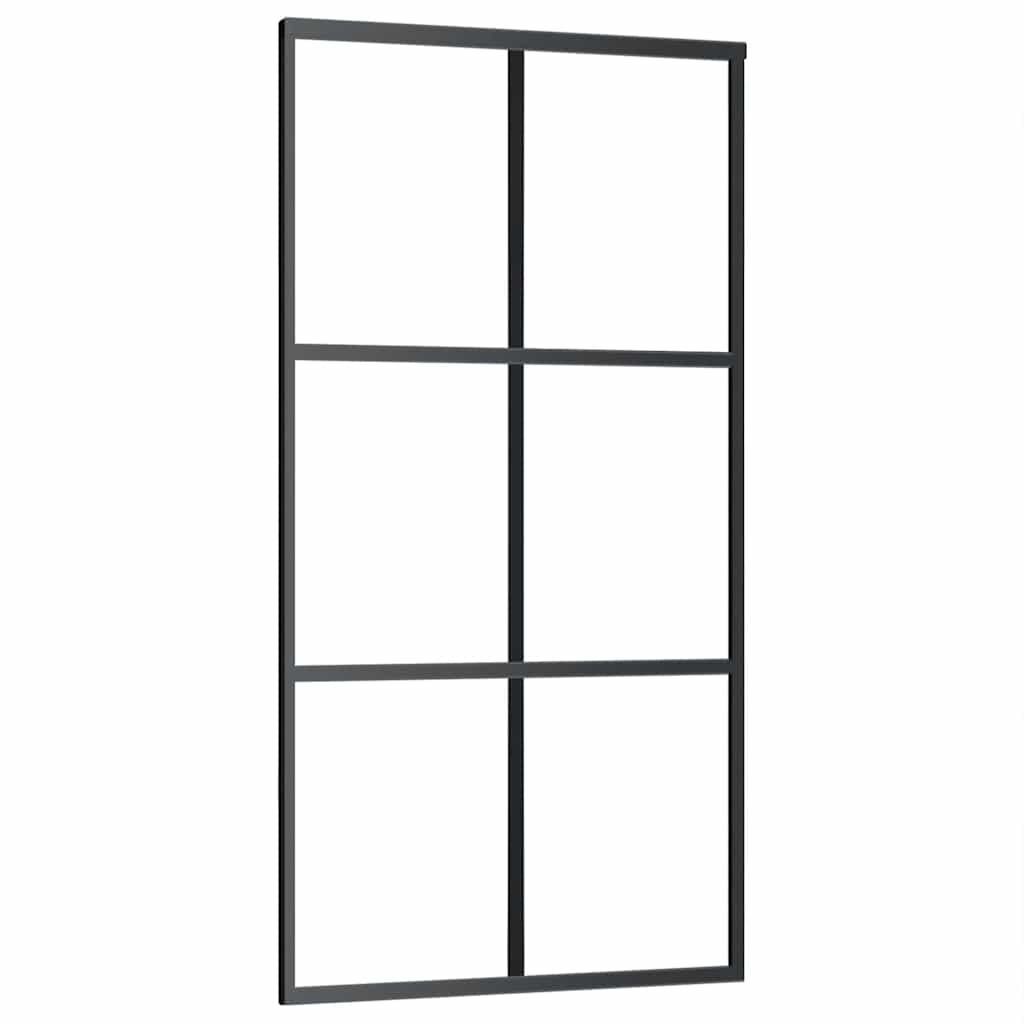 vidaXL Porta Scorrevole con Ferramenta Nera 102x205 cm in Vetro ESG