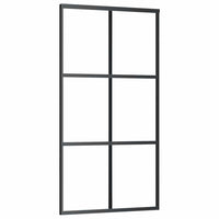 vidaXL Porta Scorrevole con Ferramenta Nera 102x205 cm in Vetro ESG