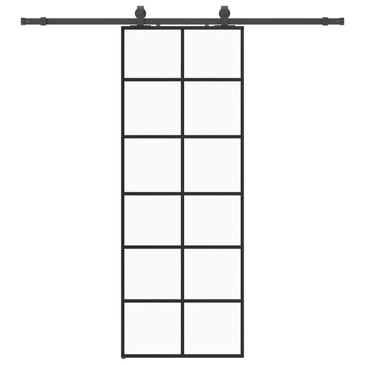 Porta Scorrevole con Ferramenta Nera 76x205 cm in Vetro ESG 3375850