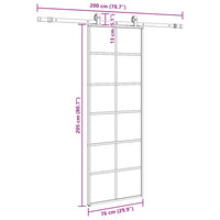 Porta Scorrevole con Ferramenta Nera 76x205 cm in Vetro ESG 3375850