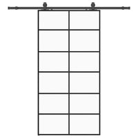 vidaXL Porta Scorrevole con Ferramenta Nera 102x205 cm in Vetro ESG