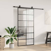 vidaXL Porta Scorrevole con Ferramenta Nera 102x205 cm in Vetro ESG