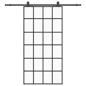 Porta Scorrevole con Ferramenta Nera 102x205 cm in Vetro ESG 3375855