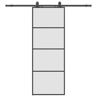 Porta Scorrevole con Ferramenta Nera 76x205 cm in Vetro ESG