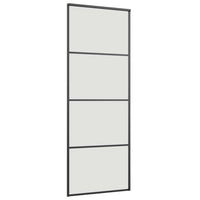 Porta Scorrevole con Ferramenta Nera 76x205 cm in Vetro ESG