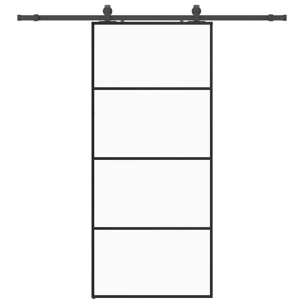 vidaXL Porta Scorrevole con Ferramenta Nera 90x205 cm in Vetro ESG