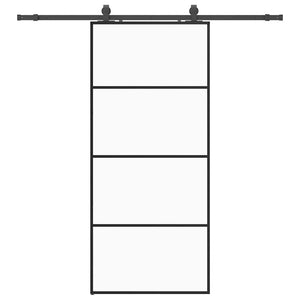 vidaXL Porta Scorrevole con Ferramenta Nera 90x205 cm in Vetro ESG