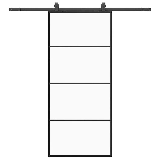 vidaXL Porta Scorrevole con Ferramenta Nera 90x205 cm in Vetro ESG