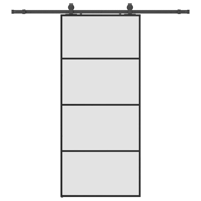 vidaXL Porta Scorrevole con Ferramenta Nera 90x205 cm in Vetro ESG