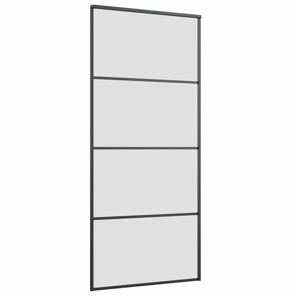 vidaXL Porta Scorrevole con Ferramenta Nera 90x205 cm in Vetro ESG