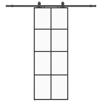 Porta Scorrevole con Ferramenta Nera 76x205 cm in Vetro ESG 3375862