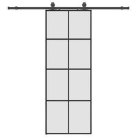 Porta Scorrevole con Ferramenta Nera 76x205 cm in Vetro ESG 3375863