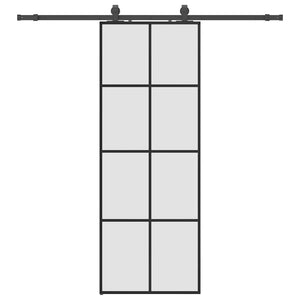 Porta Scorrevole con Ferramenta Nera 76x205 cm in Vetro ESG 3375863