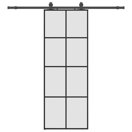 Porta Scorrevole con Ferramenta Nera 76x205 cm in Vetro ESG 3375863