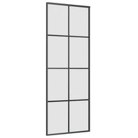 Porta Scorrevole con Ferramenta Nera 76x205 cm in Vetro ESG 3375863