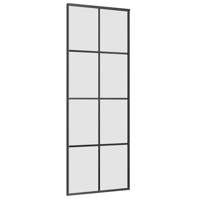 Porta Scorrevole con Ferramenta Nera 76x205 cm in Vetro ESG 3375863