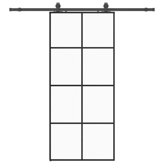 vidaXL Porta Scorrevole con Ferramenta Nera 90x205 cm in Vetro ESG