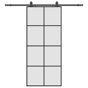 vidaXL Porta Scorrevole con Ferramenta Nera 90x205 cm in Vetro ESG
