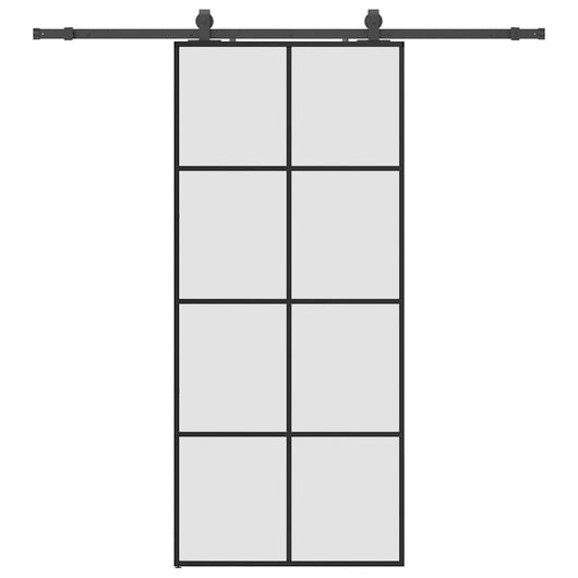 vidaXL Porta Scorrevole con Ferramenta Nera 90x205 cm in Vetro ESG