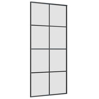 vidaXL Porta Scorrevole con Ferramenta Nera 90x205 cm in Vetro ESG