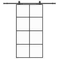 vidaXL Porta Scorrevole con Ferramenta Nera 102,5x205 cm in Vetro ESG