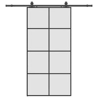 vidaXL Porta Scorrevole con Ferramenta Nera 102,5x205 cm in Vetro ESG