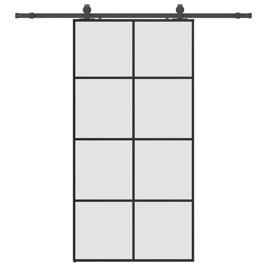 vidaXL Porta Scorrevole con Ferramenta Nera 102,5x205 cm in Vetro ESG