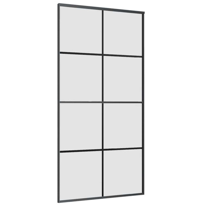 vidaXL Porta Scorrevole con Ferramenta Nera 102,5x205 cm in Vetro ESG