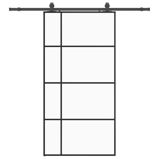 Porta Scorrevole con Ferramenta Nera 102,5x205 cm in Vetro ESG 3375872
