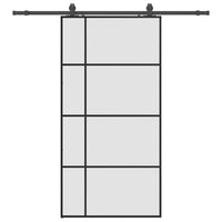 Porta Scorrevole con Ferramenta Nera 102,5x205 cm in Vetro ESG 3375873