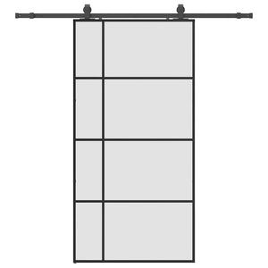 vidaXL Porta Scorrevole con Ferramenta Nera 102,5x205 cm in Vetro ESG
